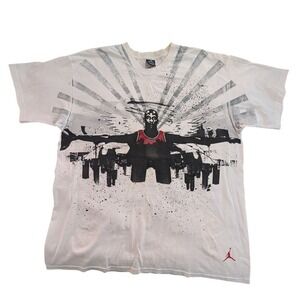 Vintage Y2K Mens Michael Jordan Graphic T-Shirt XL Jumpman White Tee RARE